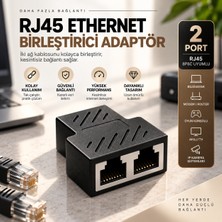 RJ45 Ethernet Kablo Birleştirici Adaptör 2 Port Dişi Dişi Ağ Kablosu Uzatma Aparatı