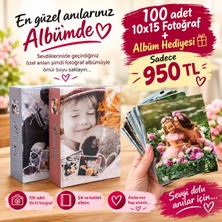 Foto Sistem Fotoğraf Baskı (10X15)100 Adet Gerçek Fotoğraf kağıdı albüm Hediyeli