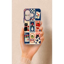 Vip Case Redmi 13 4g Uyumlu Sevimli Kedi ve Çiçek Desenli Silikon Kılıf