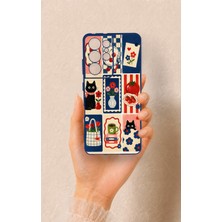 Vip Case Samsung S21 Ultra Uyumlu Sevimli Kedi ve Çiçek Desenli Silikon Kılıf