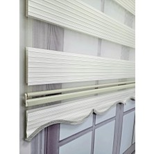 BBB Pliseli Zebra Stor Perde Ekru Renkli Sert Plastik Kasalı 80 x 200 cm Mikro Petek Kumaş