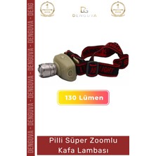 Denguva Deluxe Seri 250 Metre Menzilli 130 Lümen Beyaz Işık Plastik Pilli Süper Zoomlu Kafa Lambası