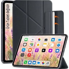 M.TK Moveteck iPad 11 A16 2025 /10. Nesil 10.9 Inç Kılıf Kalem Tutuculu Manyetik Kilit Mekanizmalı Şefaf Arka Fold Standlı Tivox Kapak
