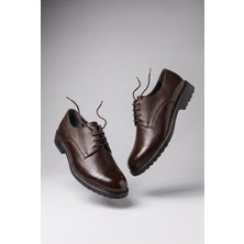 Voo Shoes Hakiki Dana Derisi Floater Derby Erkek Klasik Ayakkabı Düz Burun, +3 cm Boy Uzatan