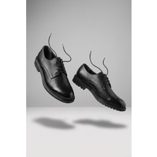Voo Shoes Hakiki Dana Derisi Floater Derby Erkek Klasik Ayakkabı Düz Burun, +3 cm Boy Uzatan