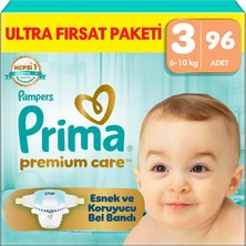 Prima Bebek Bezi Premium Care 3 Numara 96 Adet  Ultra Fırsat Paketi
