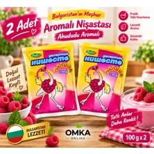 Omka Ahududu Aromalı Nişasta 100 G x 2 Paket – Bulgaristan’ın Meşhur Renkli Tatlı Nişastası Tatlı, Muhallebi, Kek ve Pasta Için Aromalı Nişasta
