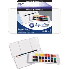 Daler Rowney Aquafine Travel Set Sulu Boya Seti 24 Renk Plastik Kutu