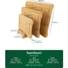 Bambum Victus 3 Parça Standlı Kesme Tahtası