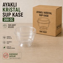 Antpap Ambalaj Ayaklı Kristal Sup Kase 200 cc 500 Adet – Şeffaf Plastik Kase