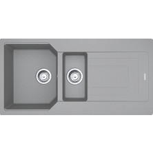 Franke Urban Ubg 651-100 Stone Grey Granit Evye Granit Evye Gri Renkli Tezgah Tipi 1-1/2 Hazne ile Modern Tasarım