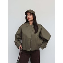 Esra Helvacı Kapüşonlu Kısa Trench