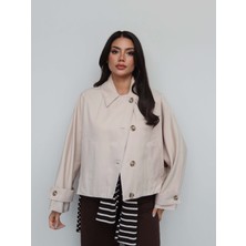 Esra Helvacı Kapüşonlu Kısa Trench
