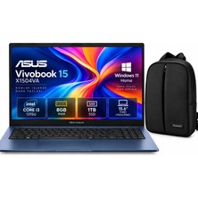 Asus Vivobook 15 X1504VA-BQ5424W Intel Core I3 -1315U 8gb Ram 1tb SSD 15.6'' Fhd Windows 11 Home Notebook + Snertech Çanta