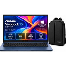 Asus Vivobook 15 X1504VA-BQ5424W Intel Core I3-1315U 8gb Ram 512 GB SSD 15.6'' Fhd Windows 11 Home Notebook + Snertech Çanta