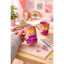 Poli & Pera Kedi Temalı El Yapımı Kupa - Kedi Figürlü Hediye Kupa Bardak - Isimli Kedi Kupası