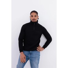 S4 Yarım Fermuarlı 3 Iplik Şardonlu Sweatshirt