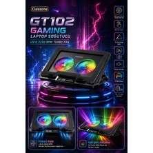 Classone GT102 Gaming Laptop Soğutucu, 2200RPM , Rgb Işıklı , LED Display , Notebook Soğutucu Stand