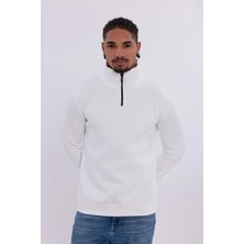 S4 Yarım Fermuarlı 3 Iplik Şardonlu Sweatshirt