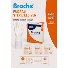 Broche Pudralı Steril Cerrahi Eldiven 8'li Paket