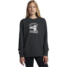 Qivi Best Friend For Life Maltese Dog Baskılı Füme Antrasit Kadın Sweatshirt P17616S9323, M