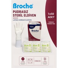 Broche Pudrasız Steril Cerrahi Eldiven (50 Çift)