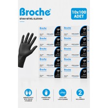 Broche Tek Kullanımlık Pudrasız Nitril Eldiven Siyah 10'lu Paket