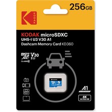 Kodak 256GB Uhs-I U3/V30/A1 Araç Kamerası Için Micro Sd Kart KD360