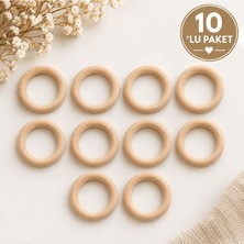 Oxford İplik Ahşap Çıngırak Halkası 50 mm 10'lu Paket