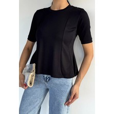 Gülseli Kısa Kollu Volanlı Bluz P-00022414