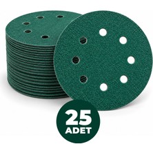 Zenflex 125MM Cırt Zımpara 8 Delikli 60-80-100-120 Kum| 25 Adet Ekonomik Paket