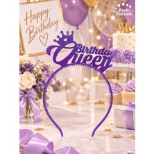 Parti Dükkanı Birthday Queen Mor Mika Doğum Günü Tacı – Taç Figürlü Parti Saç Aksesuarı