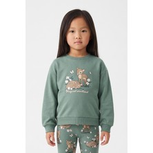 Minipomes Kız Çocuk Magical Woodland Sweatshirt Yeşil