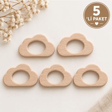 Oxford İplik Ahşap Bulut Halka 70MM 5'li Paket