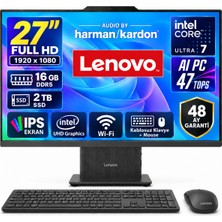 Lenovo Ideacentre 27ILL11 Intel Core U7-256V 16GB 2tb 27'' Fhd Windows 11 Home Aı-Powered Aıo Bilgisayar Siyah F0JW0055TR Snertech