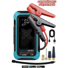 Assur 4'ü 1 Arada Dijital Göstergeli | Powerbank | LED Fener | Şarjlı Akü Takviye Cihazı | Hava Kompresörü