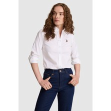 U.S. Polo Assn. Kadın Beyaz Uzun Kollu Basic Gömlek 50333777-VR013