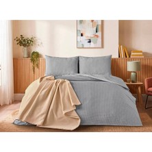Doqu Home Casual Nevresim Takımı / Yatak Örtüsü Seti Tek Kişilik - Gri