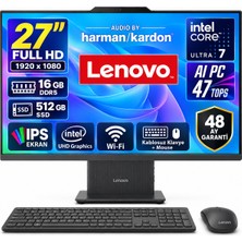 Lenovo Ideacentre 27ILL11 Intel Core U7-256V 16GB 512GB 27'' Fhd Windows 11 Home Aı-Powered Aıo Bilgisayar Siyah F0JW0055TR Snertech