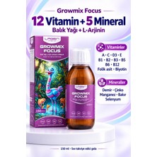 Lagen Growmix Focus Multivitamin, Balık Yağı, L-Arjinin ve Mineraller İçeren Sıvı Takviye 150 ml