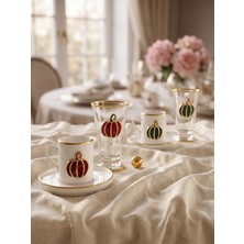 Pumpkin Mix 2 Kişilik Dekorlu Bardaklı 6 Parça Kahve Fincan Takımı Regna Home Fine Living