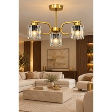 Esslight Asel 3’lü Eskitme Plafonyer Kristal Taşlı Avize Salon Mutfak Yatak Odası
