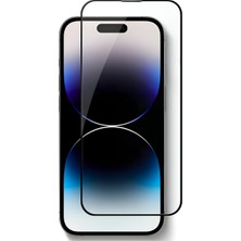 Kırılmaz Camcım iPhone 16 Pro Max Uyumlu Tam Kaplayan Kırılmaz Cam Ekran Koruyucu Siyah Çerçeveli