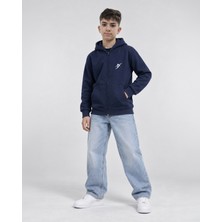 Backlain Mod Style Erkek Çocuk Fermuarlı Sweatshırt Hırka 3 Iplik Şardonlu Kalın Kumaş