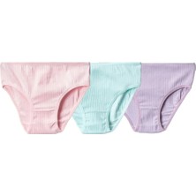 The Cloudish Shop Kız Çocuk Külot 3lü Set (%100 Pamuk) Pastel Pembe Lila Su Yeşili