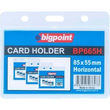 Bigpoint BP665H Çift Taraflı Pp Kart Kabı Yatay Şeffaf 85X55MM Adet
