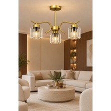 Esslight Miliç 3 Lü Eskitme Kristal Taşlı Salon Mutfak Yatak Odası Avize