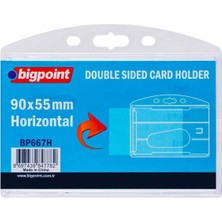 Bigpoint BP667 Kart Kabi Çift Yönlü Yatay Seffaf 90X55MM Adet