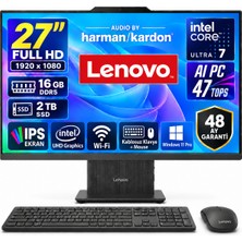 Lenovo Ideacentre 27ILL11 Intel Core U7-256V 16GB 2tb 27'' Fhd Windows 11 Pro Aı-Powered Aıo Bilgisayar Siyah F0JW0055TR Snertech