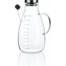 Welcomein 1 Litre Metal Kapaklı Cam Yağdanlık – Ölçü Çizgili, Akıtmaz Ağızlıklı, Şık Mutfak Yağ Şişesi